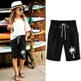 thumbnail image 2 of NAFUU Girls Bermuda Shorts Knee Length Straight Leg Long Shorts Casual Drawstring Elastic Waist Beach Short Pants 3-4 Years, 2 of 4