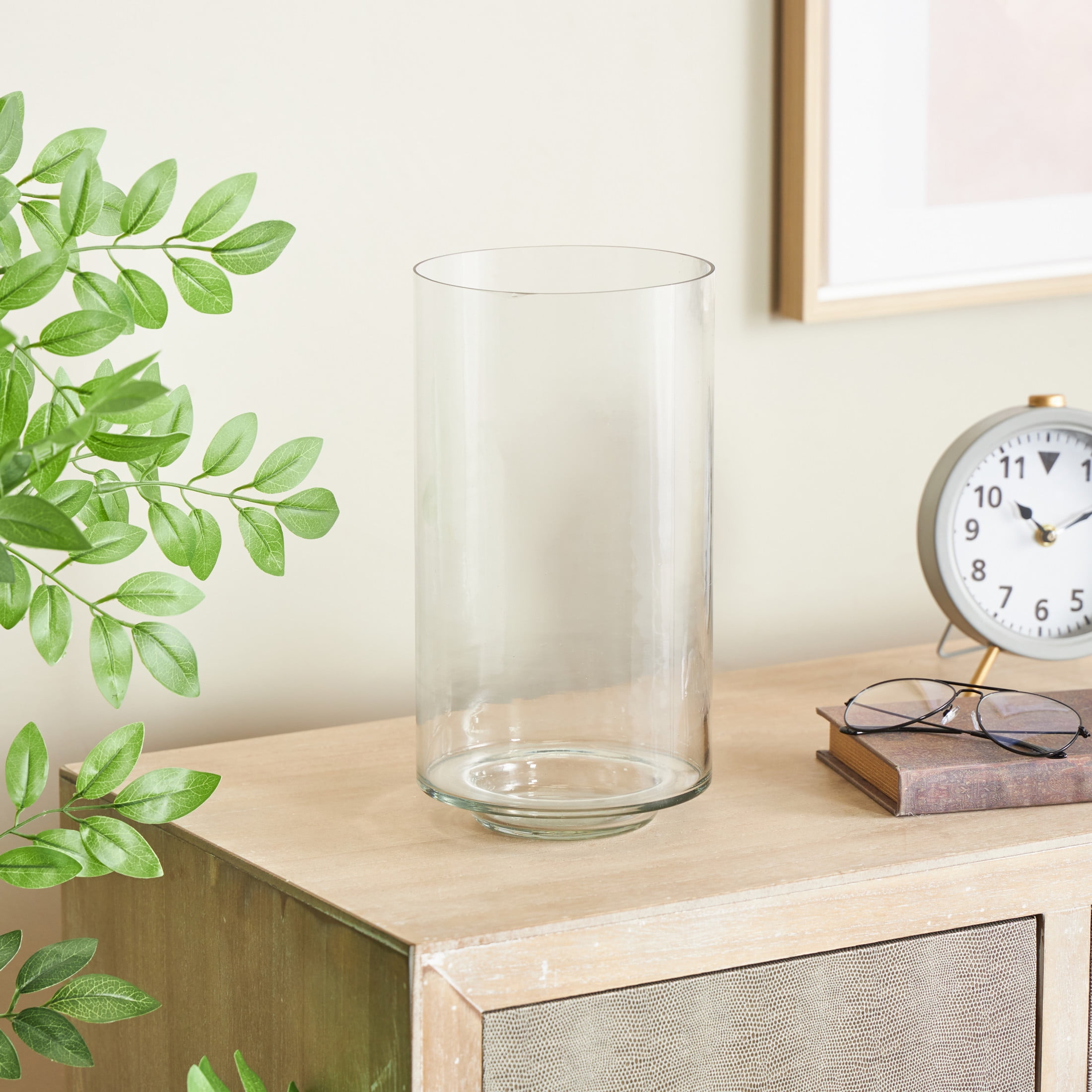 DecMode 12" Wide Glass Vase