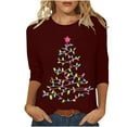 thumbnail image 2 of Qertyioot Chandail en Molleton de Noël pour Femmes, Manches Longues, Col Rond, Décontracté, 2 of 5