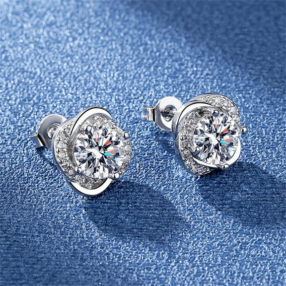 HmNPlay Moissanite Pentagram Stud Earrings Sparkly Star Jewelry Valentine Day Gift for Women Wife Mom Fiancee Elegant Fashion Accessories Anniversary Birthday Present