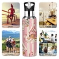 thumbnail image 7 of Yayeee 33oz Insulated Water Bottle Double Wall Stainless Steel with Flip Straw Lid, Beige Gingerbread Houses, 7 of 7