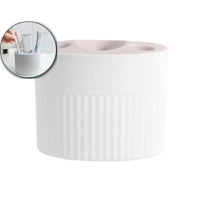Dvruxg Punch Free Toothbrush Rack, Multifunctional Toothpaste Holder Set, Wall Mounted Bathroom Organizer for Daily Oral Hygiene Management
