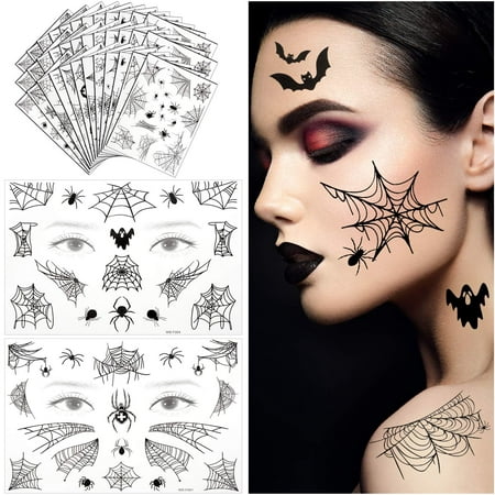 36 Sheets Halloween Spider Face Tattoos Stickers Spiderwebs Temporary  Tattoos Face Shoulder Back Body Art Spider Tattoos Sticker for Witch  Halloween Costume Cosplay Theme Party Women Girls Favors | Walmart Canada