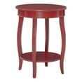 thumbnail image 1 of Bowery Hill Table d'Appoint Ronde Contemporaine en Bois avec Tablette, Rouge, 1 of 12