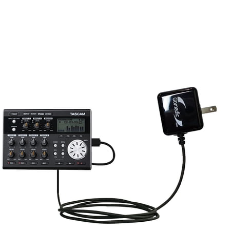 Gomadic Intelligent Compact AC Home Wall Charger suitable for the Tascam DP-004 - High output power with a convenient, foldable plug design - Uses Tip