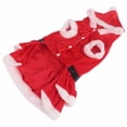 thumbnail image 3 of Vestido de Navidad para mascotas, suave, grueso, de doble cara, forro polar Coral, transpirable, con cierre de botón, vestido de Papá Noel para invierno L, 3 of 13