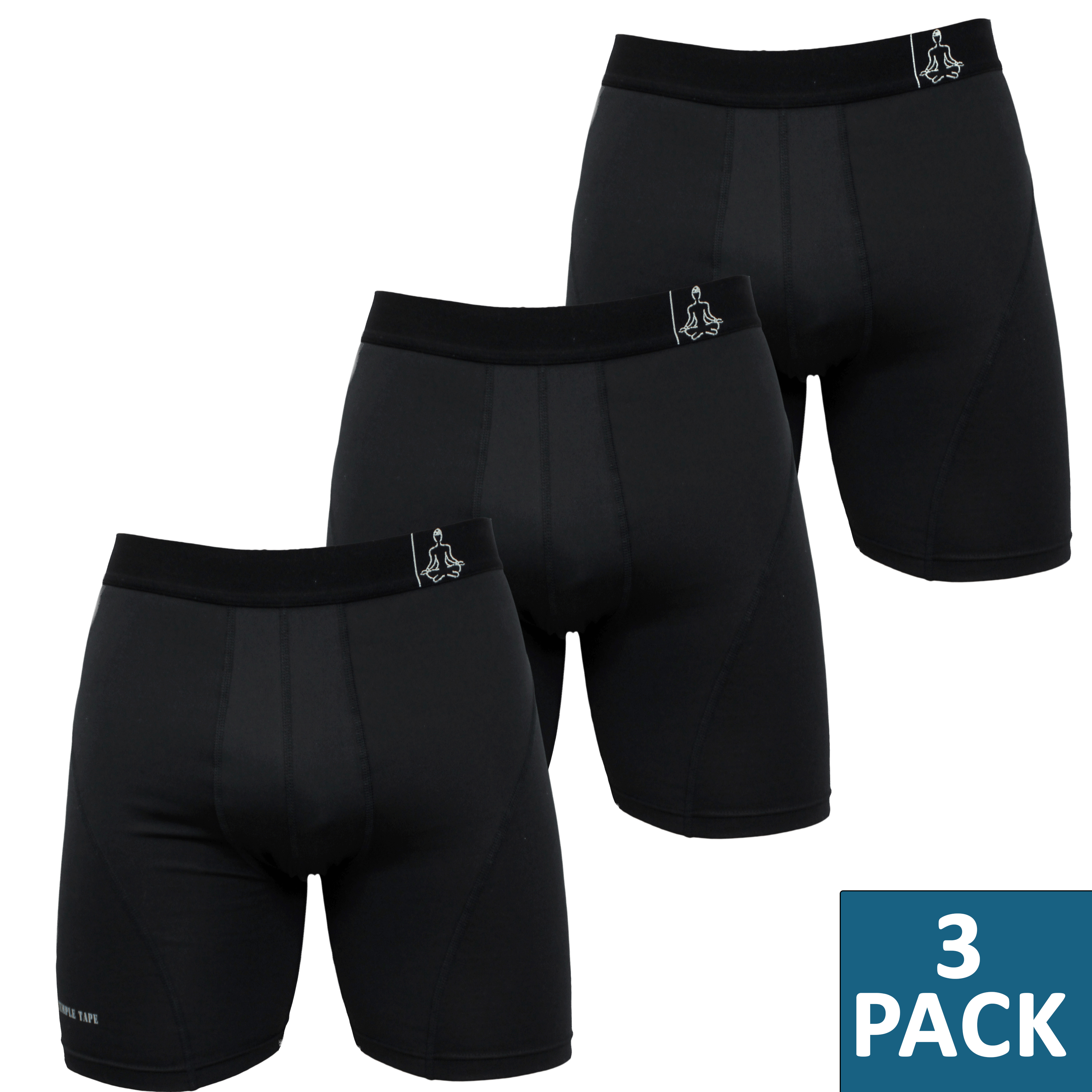Temple Tape Men's XL Sports Performance Boxer Briefs 3Pack, Quick Dry