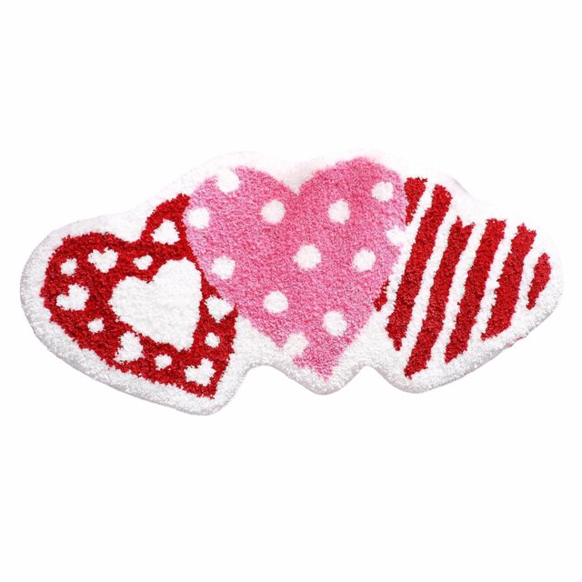 Halloween Decorations Valentine's Day Bathroom Rug Cute Valentines Door Mat Bath Mat For Love Shape Shower Mat Valentines Bathroom Decoration Heart Rug Non Slip Washable Bath Rug For Bathroom Shower