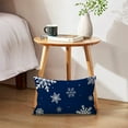 thumbnail image 3 of ULOVEYOURSELF Blue Farmhouse Modern Winter Holiday Decor Throw Pillow Cover Set of 2 Snowflake/Let It Snow Rectangular/Lumbar Cushion Covers for Sofa/Couch/Porch 12x20 inches, 3 of 6