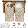 thumbnail image 5 of Japanese Kitchen Towels Set of 2, Beige Farmhouse Retro Floral Leaf Pattern Absorbent Dish Towels for Kitchen, Microfiber Hand Towel, Quick Drying Tea Towel for Cleaning Decorative Dishcloths, 5 of 7