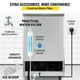 thumbnail image 5 of Tuspuzz 110V máquina de hielo comercial 120-130LBS/24H con 33LBS Bin, de acero inoxidable de funcionamiento automático bajo la máquina de hielo de contador para Home Bar, Incluye filtro de agua, pala, 5 of 9