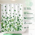 thumbnail image 4 of St Patricks Day Shamrock Shower Curtain, Spring Shamrock Decor White Green Bathroom Curtain Set - 72x72 Inch Waterproof Polyester Fabric with Hooks, 4 of 8
