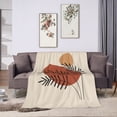 thumbnail image 6 of DouZhe Ultra-Soft Micro Fleece Lightweight Flannel Bed Blanket, Boho Simplicity Plant Drawing Print Cozy Warm Throw Blankets, 80"x60", 6 of 7