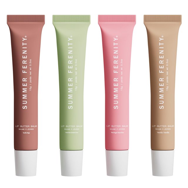 Bálsamo labial con color Summer Ferenity, pack de 4, manteca labial, 15 g