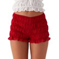 thumbnail image 2 of Nituyy Womens Low Rise Shorts Solid Color/Plaid Tiered Smocked Casual Summer Short Pants, 2 of 9