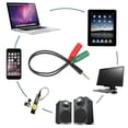 thumbnail image 1 of 3.5mm Male to 2 Female Jack Audio Mic Headset Splitter Adapter Cable Convertor, 1 of 8