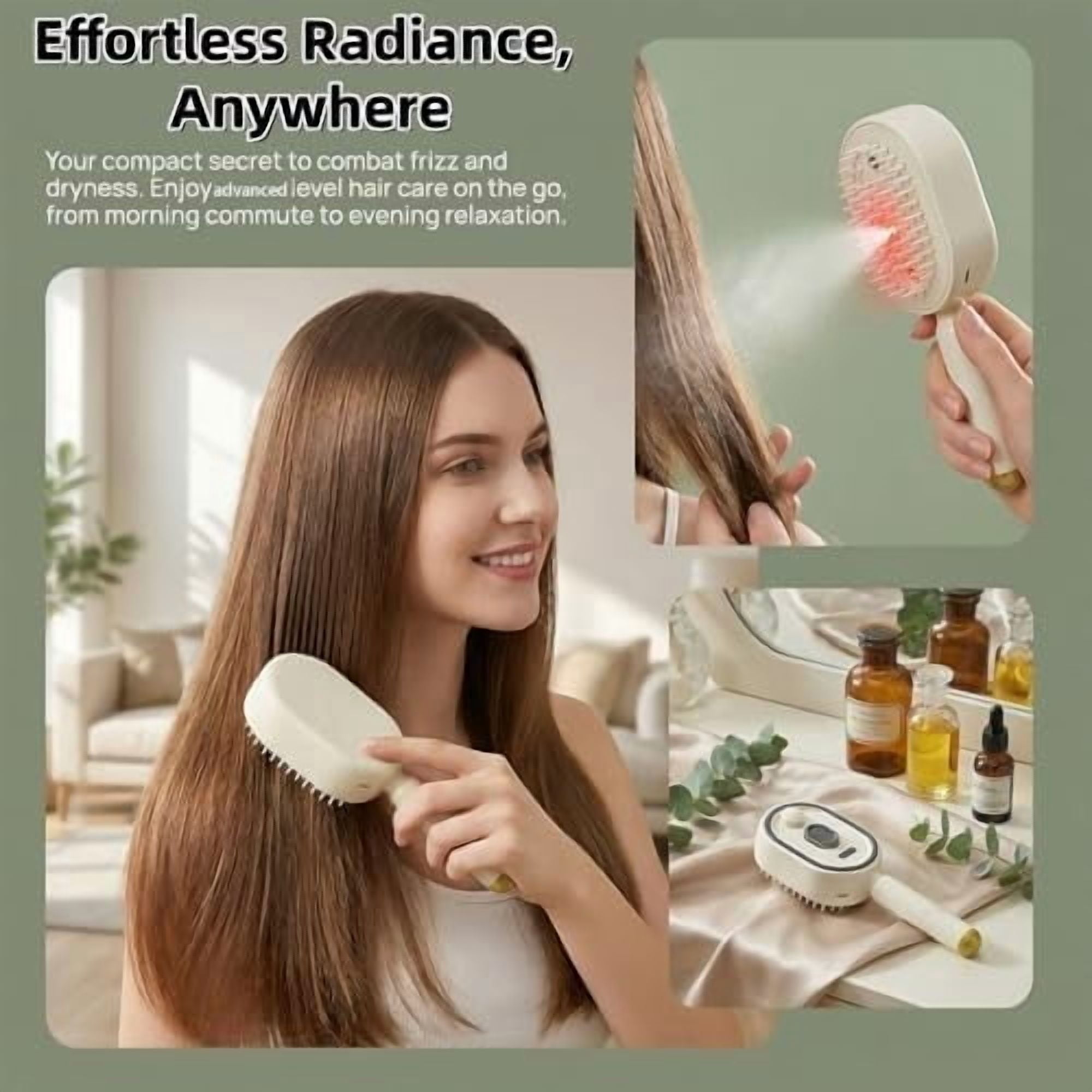 2026 New Electric Steam Brush, Electric Steam Brushs for Hair, 2 in 1 Misting Hair Brushes with Water Spray for Both Long and Short Hair, Reduce Frizz, Nourishes Hairs, Anti-Static (Purple)