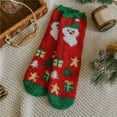thumbnail image 2 of Yuanlong Womens Socks Christmas Ladies Cartoon Printes Fuzzy Cotton Mid Tube Socks Winter Indoor Slipper Socks One Size, 2 of 5