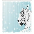 thumbnail image 3 of Ambesonne Tiger Shower Curtain, White Beast on Snowy Land, 69"Wx84"L, Turquoise Black, 3 of 3