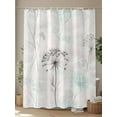 thumbnail image 4 of Fsddascl Teal Black Dandelion Shower Curtain Set - Long 72" x 84" Washable Bathtub Curtain with 12 Hooks, Vintage Watercolor Floral Waterproof Fabric Stall Shower Curtains for Bathroom/Bathtub, 4 of 6