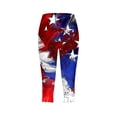 thumbnail image 5 of qelini Patriotic Legging like Us Flag for Women Plus Size Capris Elastic Waist Print Ankle Pants Workout Tights, 5 of 5