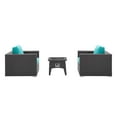 thumbnail image 3 of Modway Convene 3 Piece Set Outdoor Patio with Fire Pit in Espresso Turquois, 3 of 8