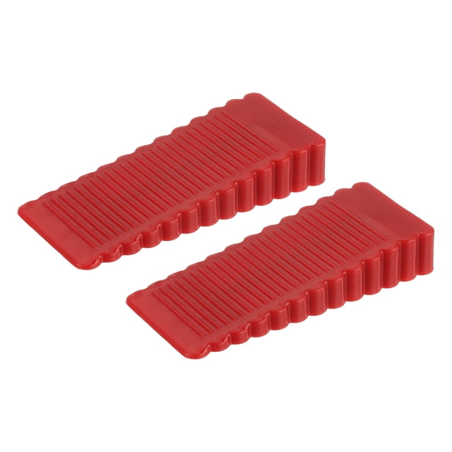 Uxcell 2 Pack 0.59" ABS Door Stoppers for Bottom Door Stop Wedge, Red
