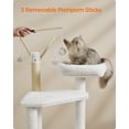 thumbnail image 3 of WoodyWonders 2-in-1 Cat Tree with Litter Box Enclosure - Modern Cat Condo with Scratching Posts, White, 3 of 7