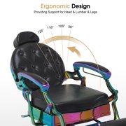 BarberPub Multicolor Heavy Duty Barber Chair with Headrest, All Purpose Antique Hydraulic Reclining Salon Chair