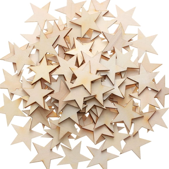 Estrellas de Madera en Forma Sin Acabado 1,5 cm 300 unidades