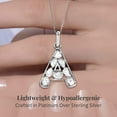 thumbnail image 3 of Polki Diamond Initial Necklaces for Women in 925 Sterling Silver Platinum Plated Size 20"- A Letter Necklace I4 Clarity Jewelry Anniversary Wedding Unique Christmas Gifts, 3 of 6