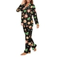 thumbnail image 5 of DISNIMO Santa Claus Printed 2 Piece Women's Pajama Sets Tree Snowflake Printed Button Down Ladies Lounge Sets with Pocket Long Sleeve Top and Long Pants Set Christmas Comfywear Nightwear, 5 of 7