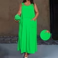 thumbnail image 5 of Karymi Plus Size Solid Color Sleeveless Maxi Dress, Casual Scoop Neck Overall Style Long Dress with Pockets, Loose Flowy Summer Dress Spring Dresses for Women, 5 of 6