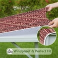 thumbnail image 6 of Red Christmas Striped Pattern Square Fitted Tablecloth with Elastic Edge,Square Table Cover,Washable Elastic Table Cover for Home Kitchen Party Decor 34"x34", 6 of 6