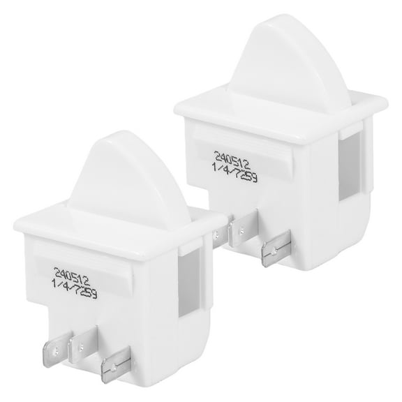 2 Pcs Refrigerator Light Switch Universal Push Button White