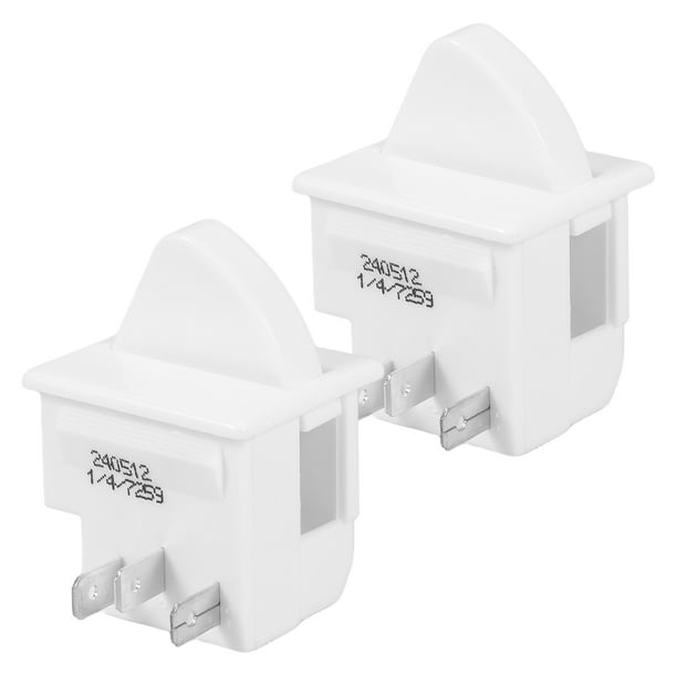 Interruptor de luz para puerta de refrigerador, 2 uds., con diseño momentáneo de 3 pines, práctico botón de activación de luz para congelador y frigorífico