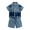 thumbnail image 4 of REDARER Boys Short Sleeve Lapel Button Embroidery Denim Shirt Knee Length Shorts 2Pc Summer Casual Play Outfit,2-3 Years, 4 of 5