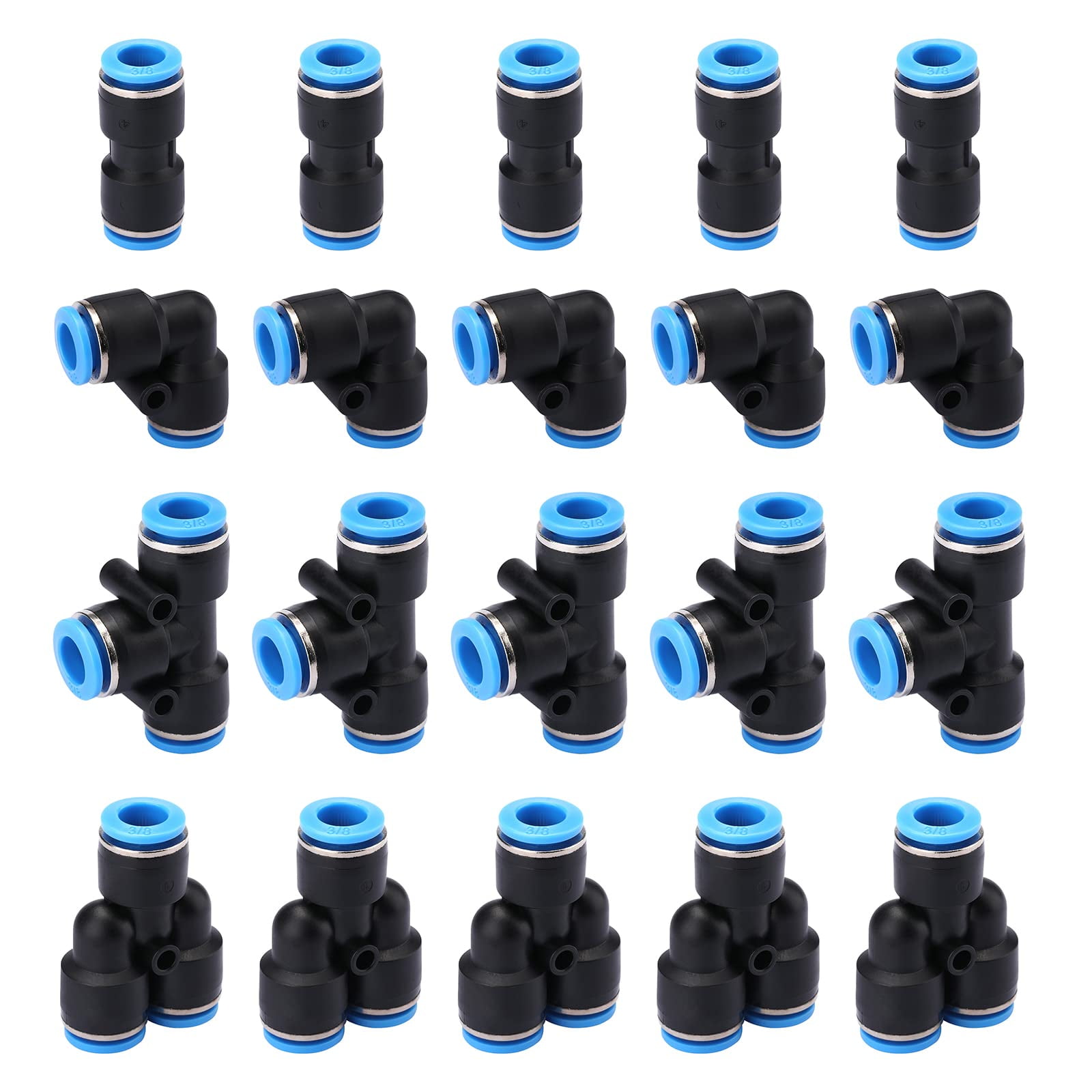 Tyenaza Air Flow Control Ventil Set - 10-teiliges Pneumatic Fittings Kit Für Luftleitungen 6mm