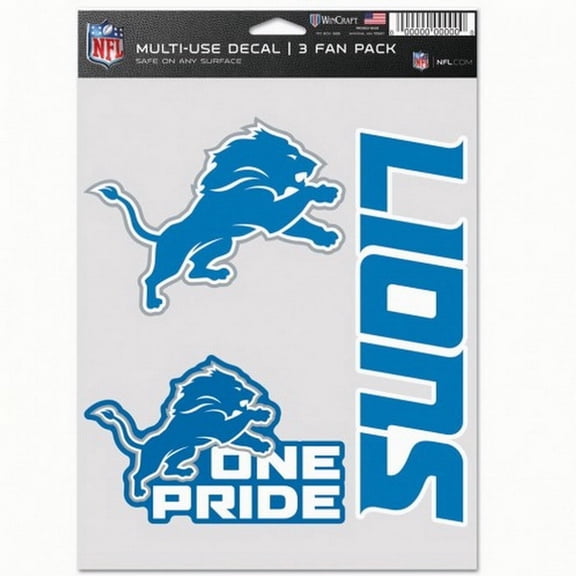 NFL Detroit Lions Prime 5" x 7.75" Triple Decal