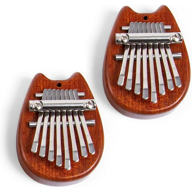 Symmetry Finger Thumb Piano, 8 Key Exquisite Finger Thumb Piano, Finger Thumb Piano, Mini Thumb Piano, Kalimba 8 Key Exquisite for People of All Ages and Music Lovers 2PCS,Multicolor,B