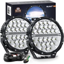 Nilight 9 Inch Round Offroad LED Driving Lights with DRL 2PCS 140W 15560LM IP68 Spot Flood Combo Work Light with 12AWG DT Connector Wiring Harness Kit for 4x4 Jeep Truck ATV UTV SUV, 5 Year Warranty