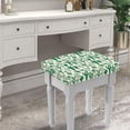thumbnail image 2 of Xoenoiee Green Cactus Print Rectangle Stool Covers, Elastic Vanity Stool Slipcover, Stretch Padded Stools Slipcovers, Washable Covers for Saddle Bar Stool, 2 Pack, 2 of 6