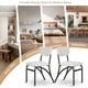 thumbnail image 4 of Set of 4 moderno forrado kitchen dining room sillas con arched metal legs, ideal para para kitchen y sala de estar (beige), 4 of 7