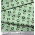 thumbnail image 3 of Soimoi Satin Silk Fabric Leaves & Floral Block Fabric Prints by Yard 42 Inch Wide, 3 of 3