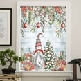 thumbnail image 4 of Blue Wooden Christmas Gnomes Semi Sheer Curtains Drapes for Living Room,Bedroom,French Doors Window 84 Inches Long,Xmas Tree Poinsettia Winter Rod Pocket Chiffon Curtain Voile Drapery Panel, 4 of 6
