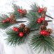 thumbnail image 2 of Selecciones de pino artificiales Mini decoraciones navideñas de frutos rojos 12 piezas-verde, 2 of 4