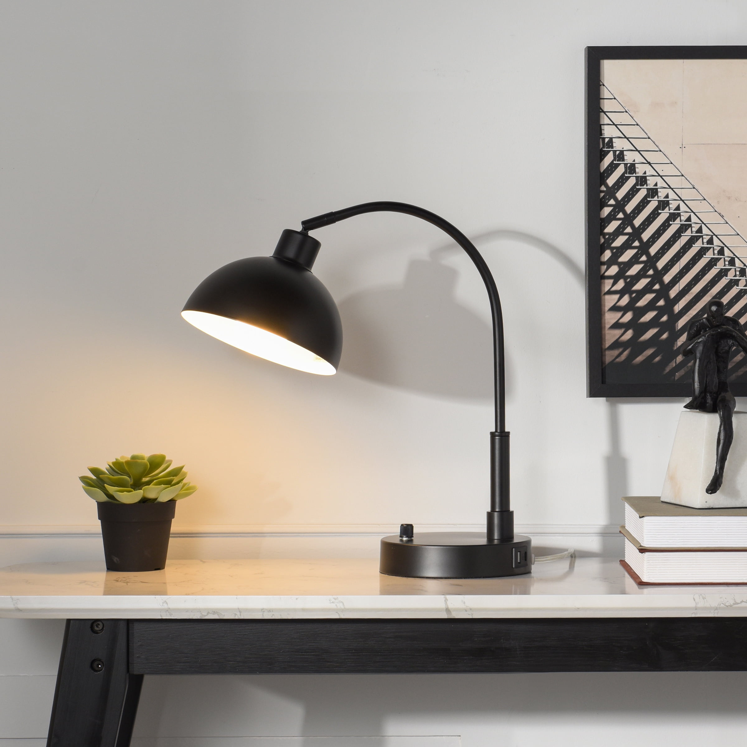 Better Homes & Gardens Black Finish Arch Dome Table Lamp