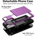 thumbnail image 2 of for iPhone 14 Pro Case Wallet Credit Card Holder ID Slot Sliding Door Hidden Pocket Men Women Anti-Scratch Dual Layer Hybrid Bumper Armor Protective Shell Back Cover for iPhone 14 Pro Purple, 2 of 14