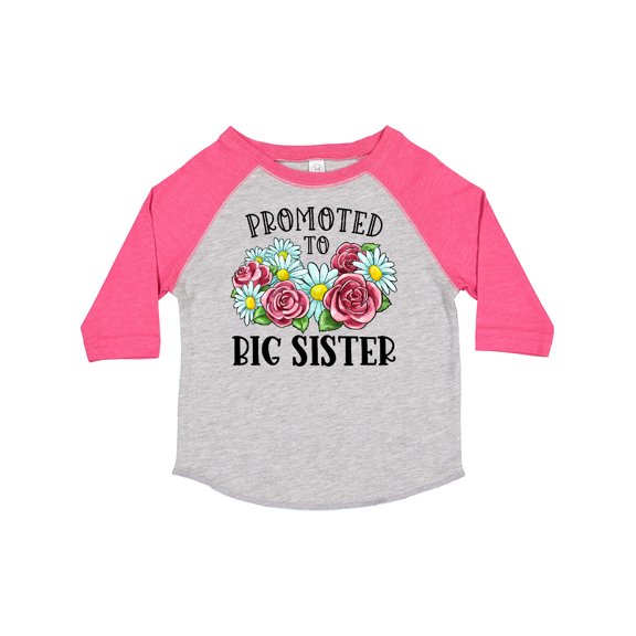 Inktastic Promoted to Big Sister with Flowers Girls Toddler T-Shirt
