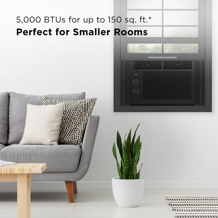 TCL 5,000 BTU Mechanical Window Air Conditioner, Black, W5WM-B3